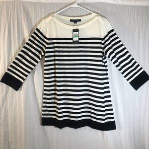 Tommy Hilfiger Blue and Cream Striped Sweater